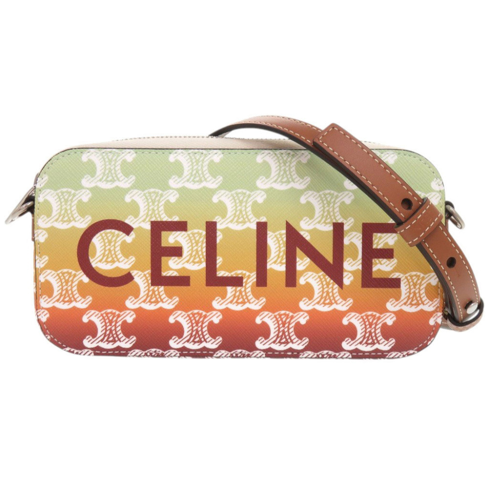 Celine Horizontal Pouch Triomphe Canvas Sunset Multicolor Shoulder Bag 1683CE...